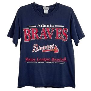 CSA Vintage 2000 Atlanta Braves Blue Graphic T-Shirt Medium